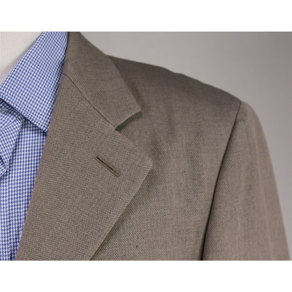 Armani Collezioni Tan Woven Wool Western Style Blazer Jacket 40R - Picture 4 of 8